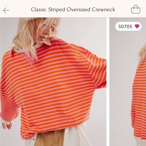 Free People Classic Oversized Striped Pullover